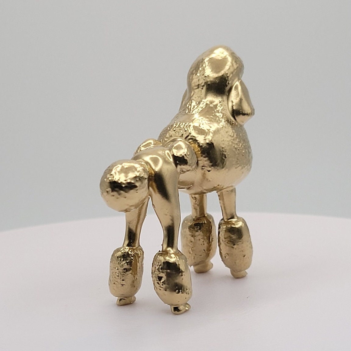 Poodle Gold 3D Printed Miniature Figurine