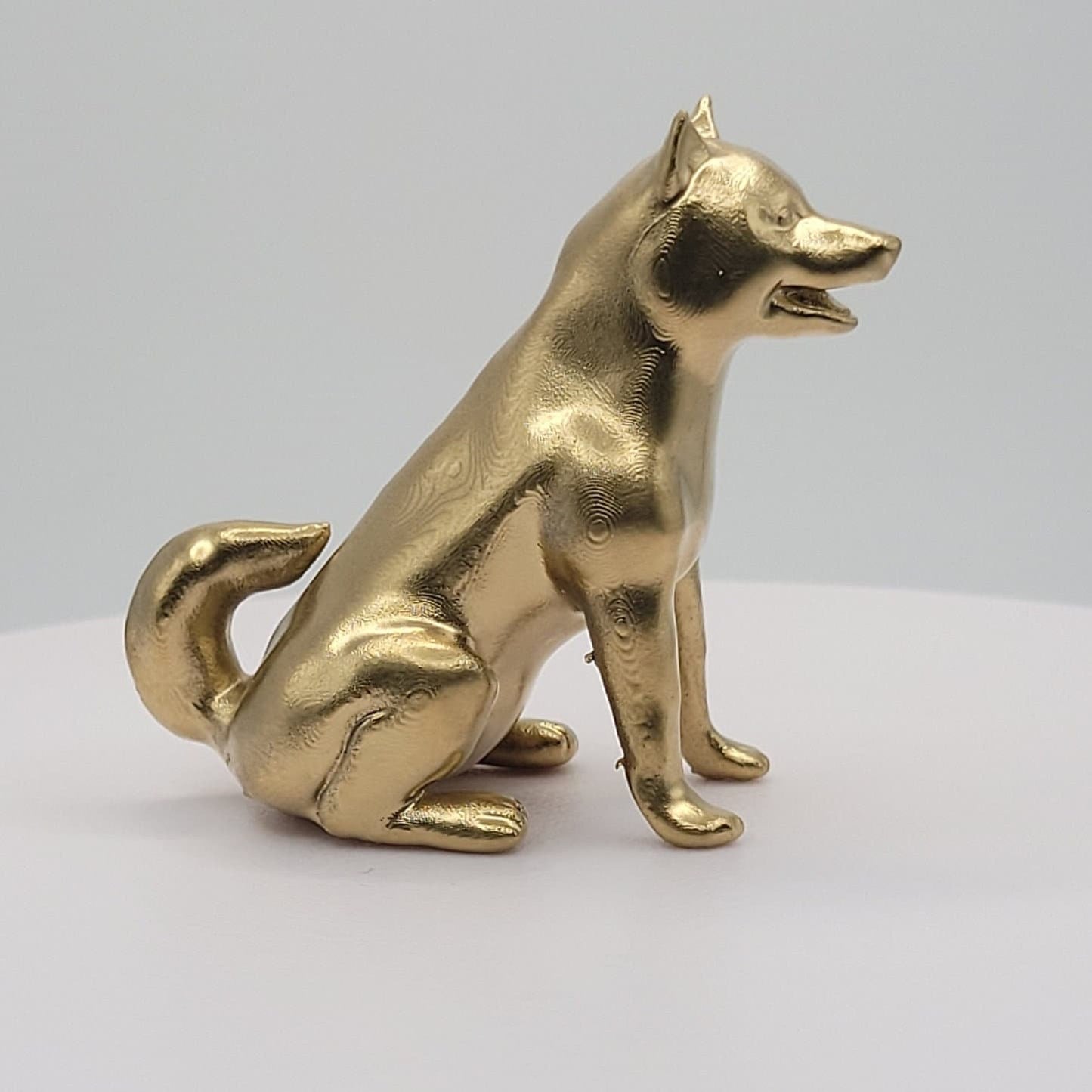 Shiba Inu Gold Figurine Miniature