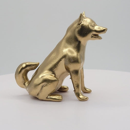 Shiba Inu Gold Figurine