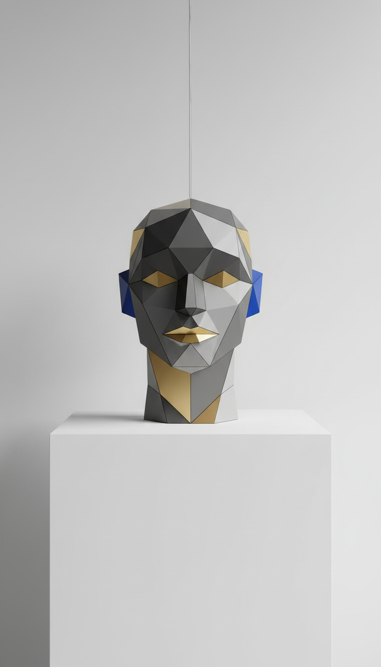 Geometric pendant lamp customizable shade