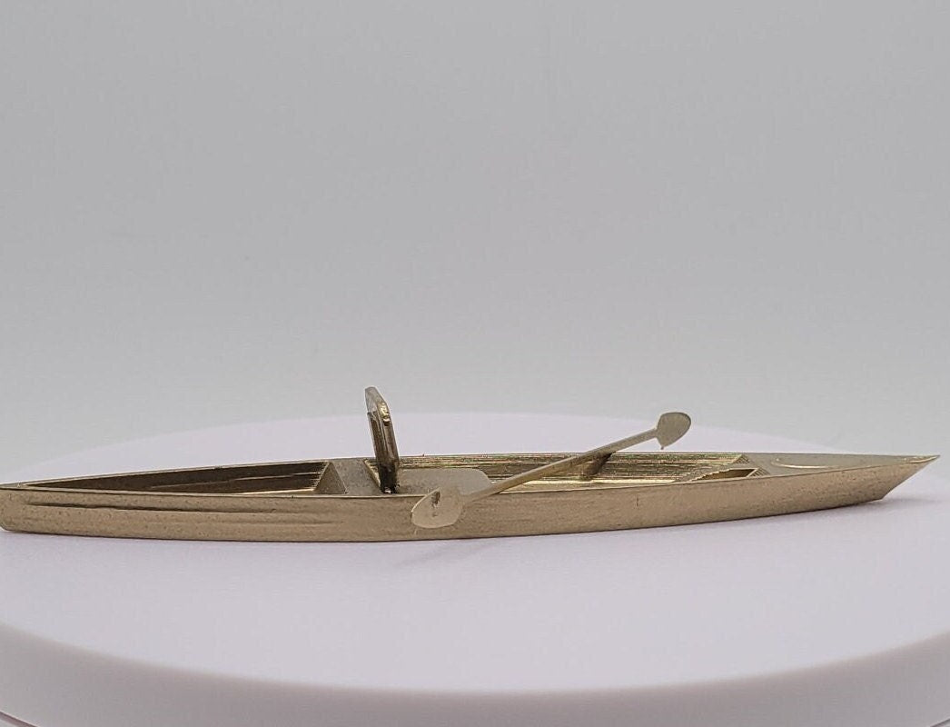 Kayak with Paddle Miniature Figurine Decor