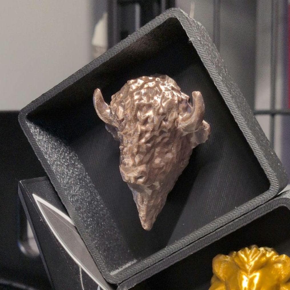 Bison with Shadow Box - Magnetic Display - Decor Decoration