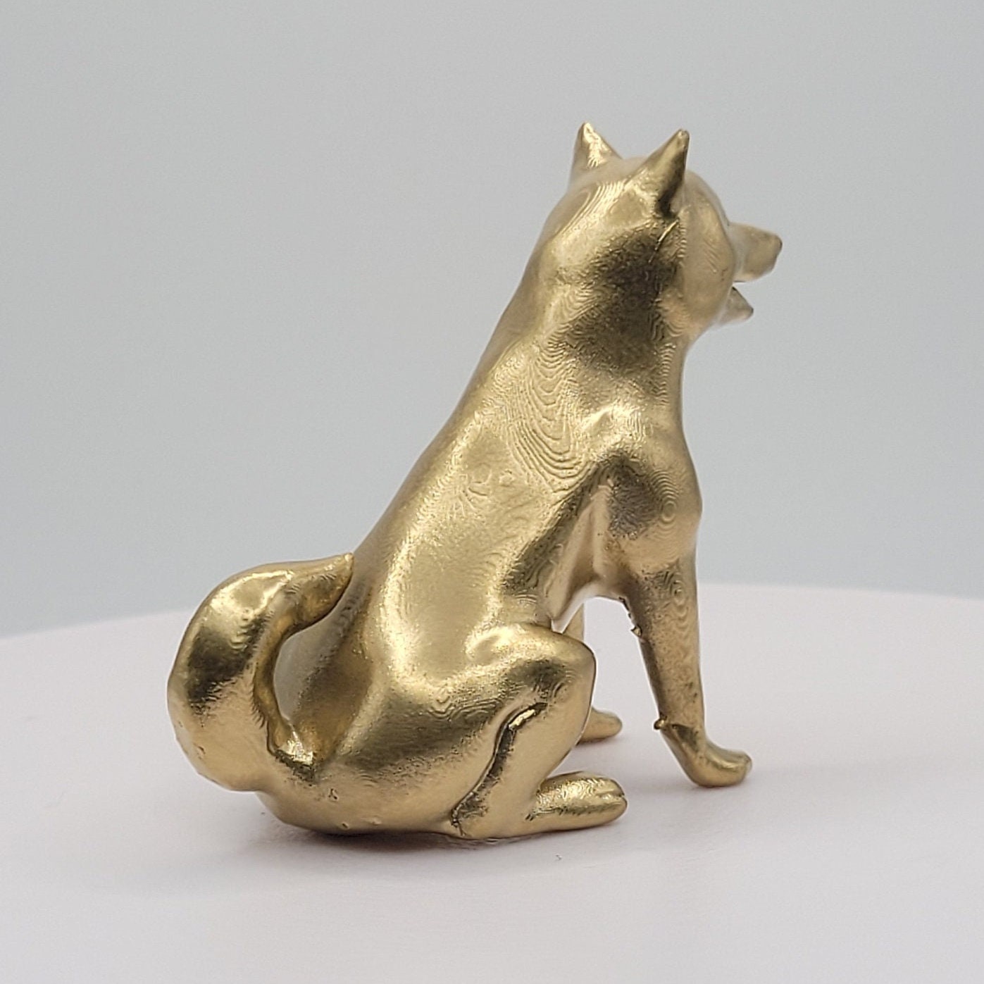 Shiba Inu Gold Figurine Miniature
