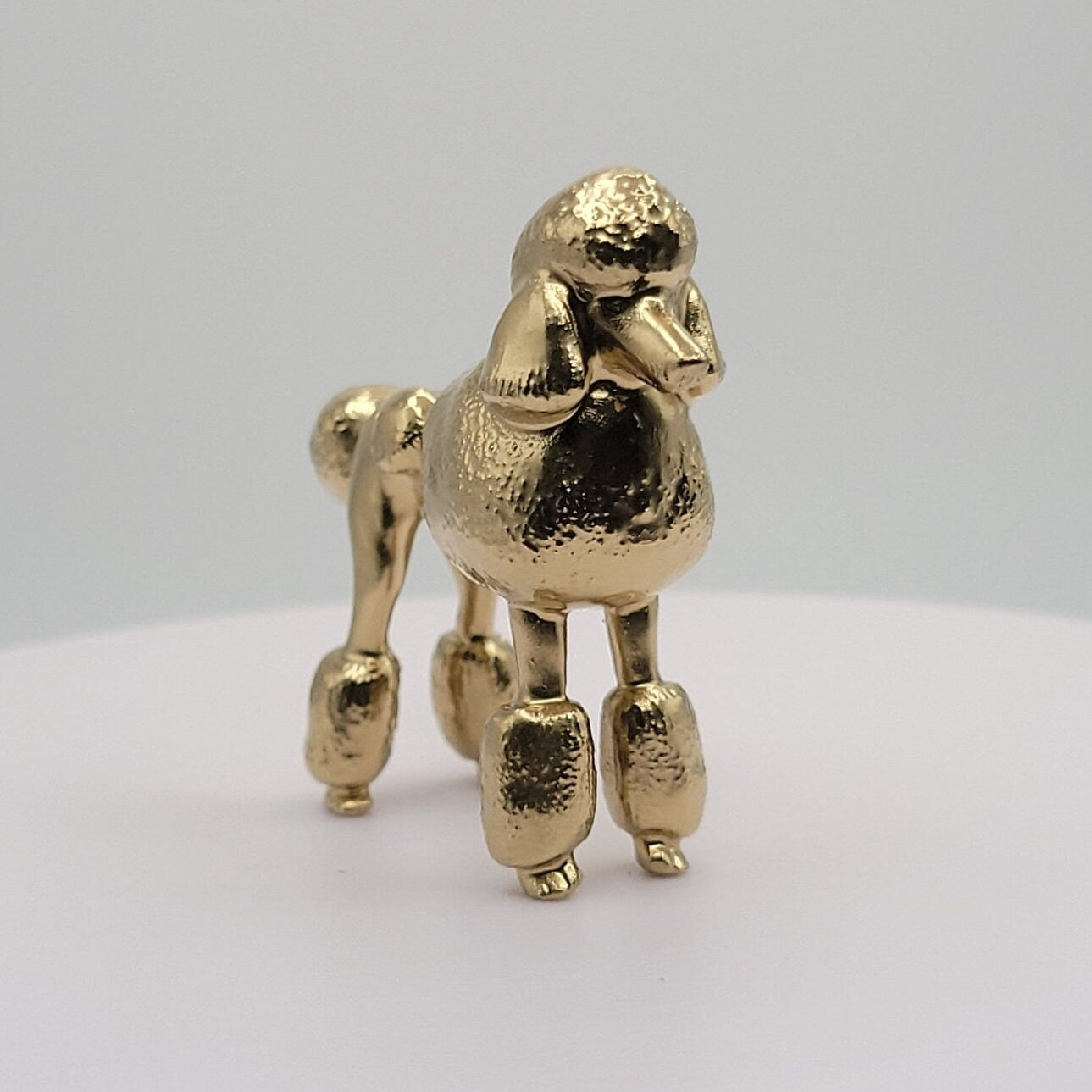 Poodle Gold 3D Printed Miniature Figurine