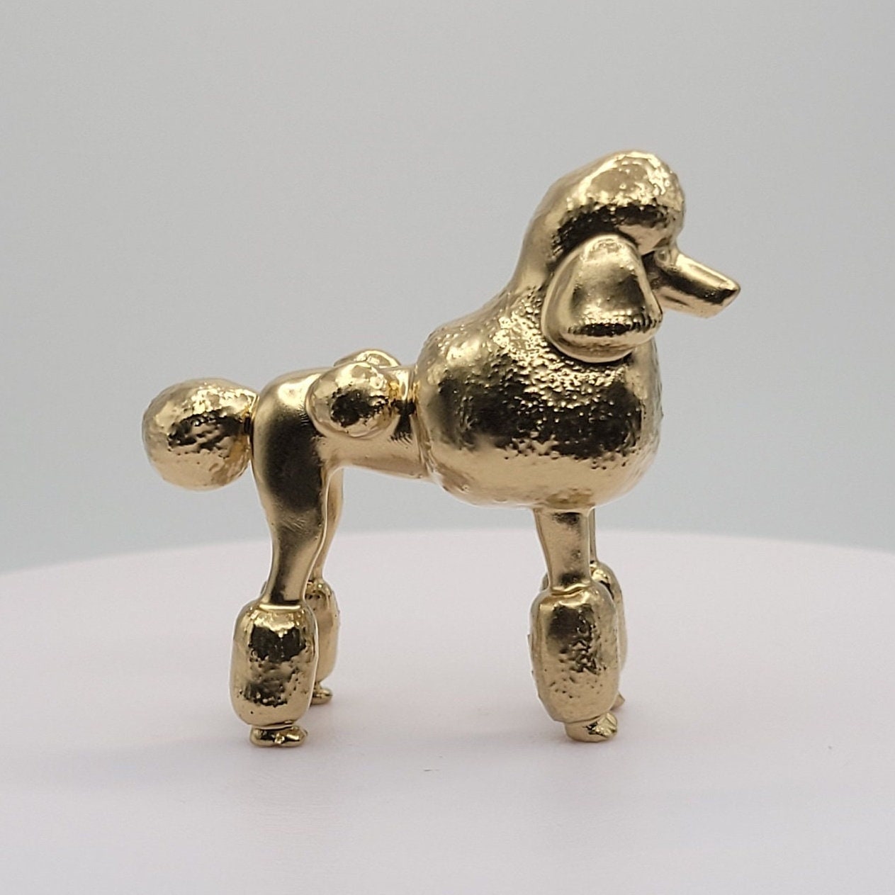 Poodle Gold 3D Printed Miniature Figurine