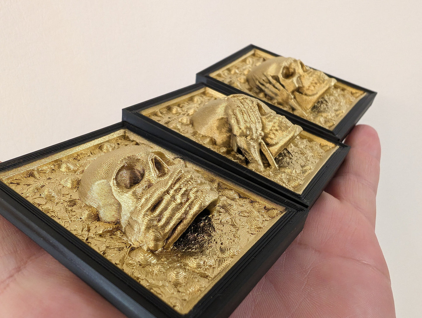 Three Wise Skulls Memento Mori Decor