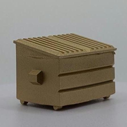 Gold Dumpster Miniature Figurine Trash Bin Can Trophy Unique Gift Trophy Decor