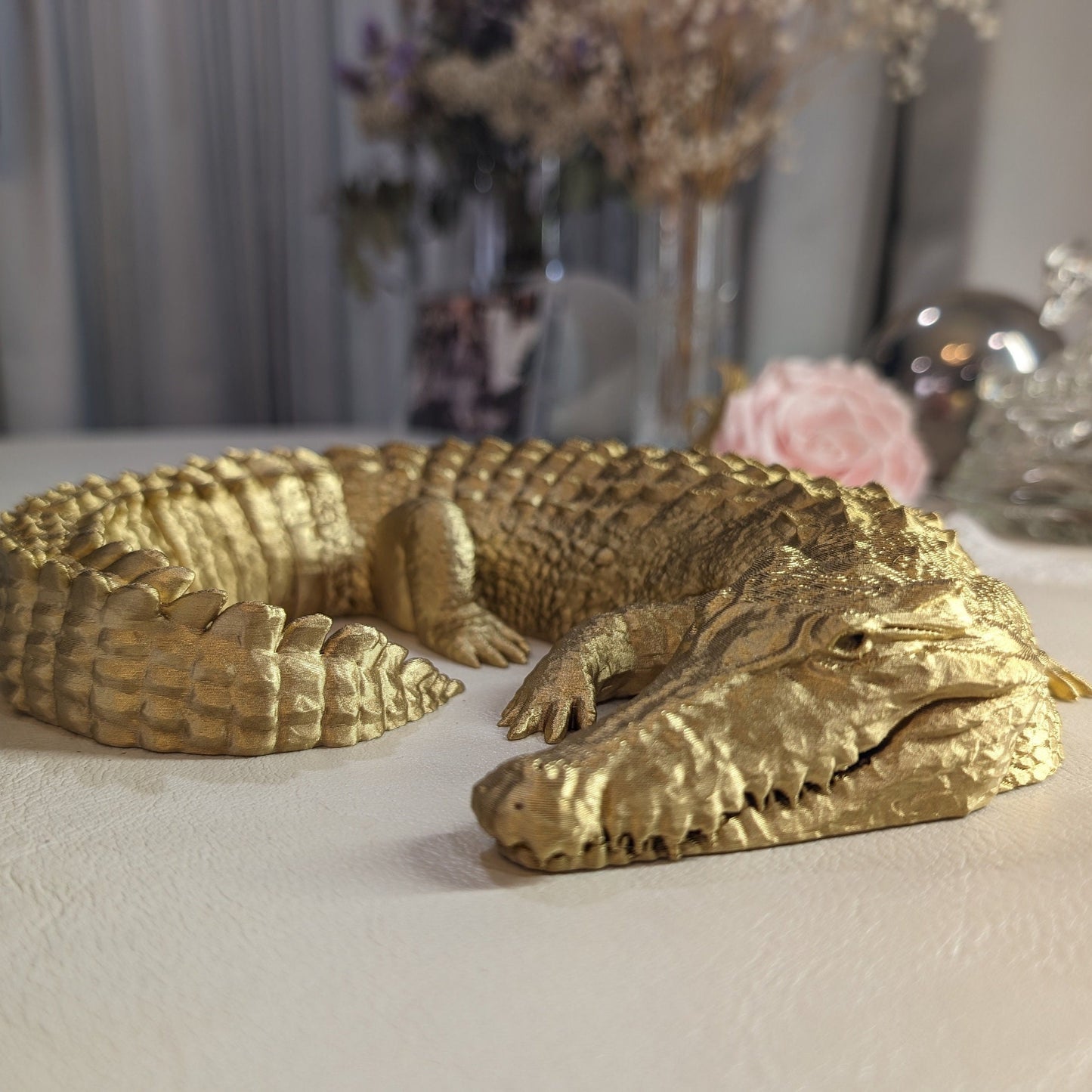 Crocodile Figurine Decoration Cake Topper Sculpture