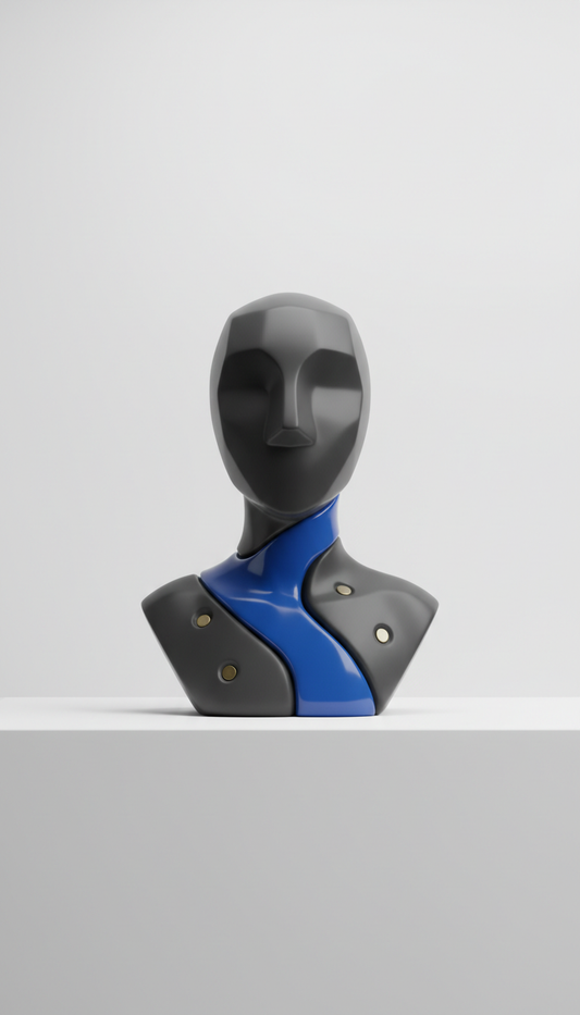 Resin key holder with cobalt accent