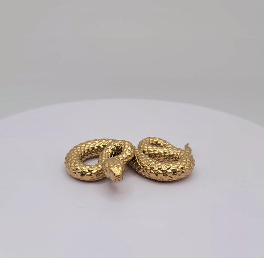 Viper Snake Gold 3D Printed Miniature Mini Figure Figurine Gift Desk decor decoration snake reptile