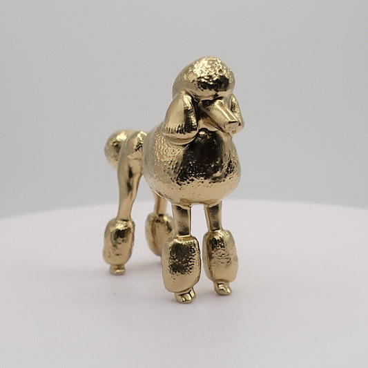 Poodle Gold 3D Printed Miniature Figurine