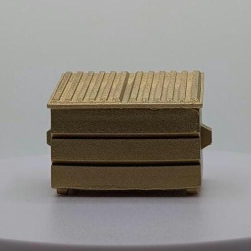 Gold Dumpster Miniature Figurine Trash Bin Can Trophy Unique Gift Trophy Decor