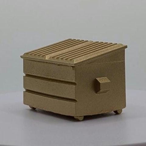 Gold Dumpster Miniature Figurine Trash Bin Can Trophy Unique Gift Trophy Decor