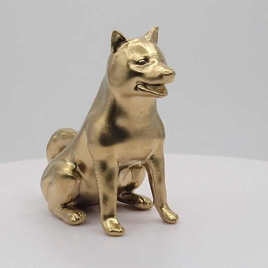 Shiba Inu Gold Figurine Miniature