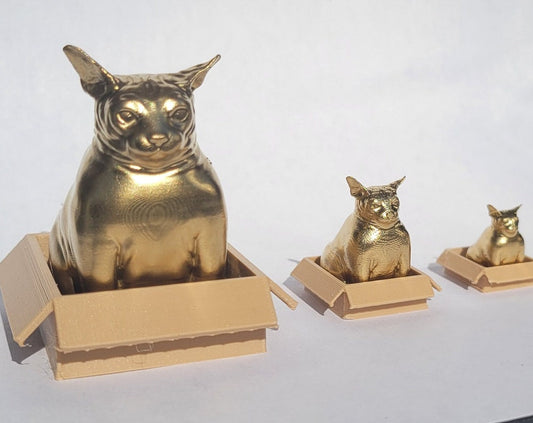 Golden Good Luck Fat Sphynx Cat Miniature Figurine
